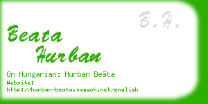 beata hurban business card